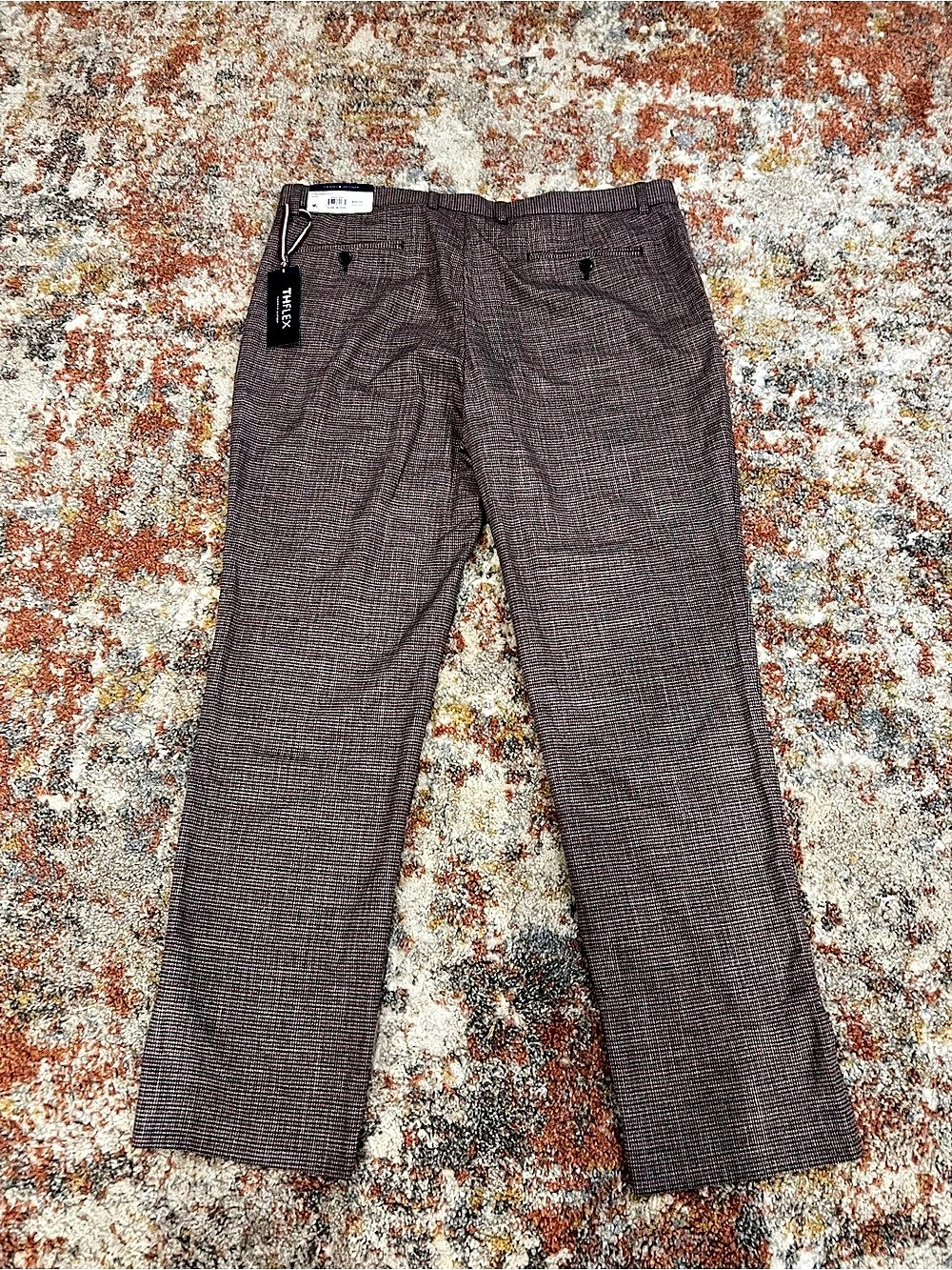 Tommy Hilfiger TH Flex Tate Tailored Dress Pants Tate Dress Pants Brown & Red